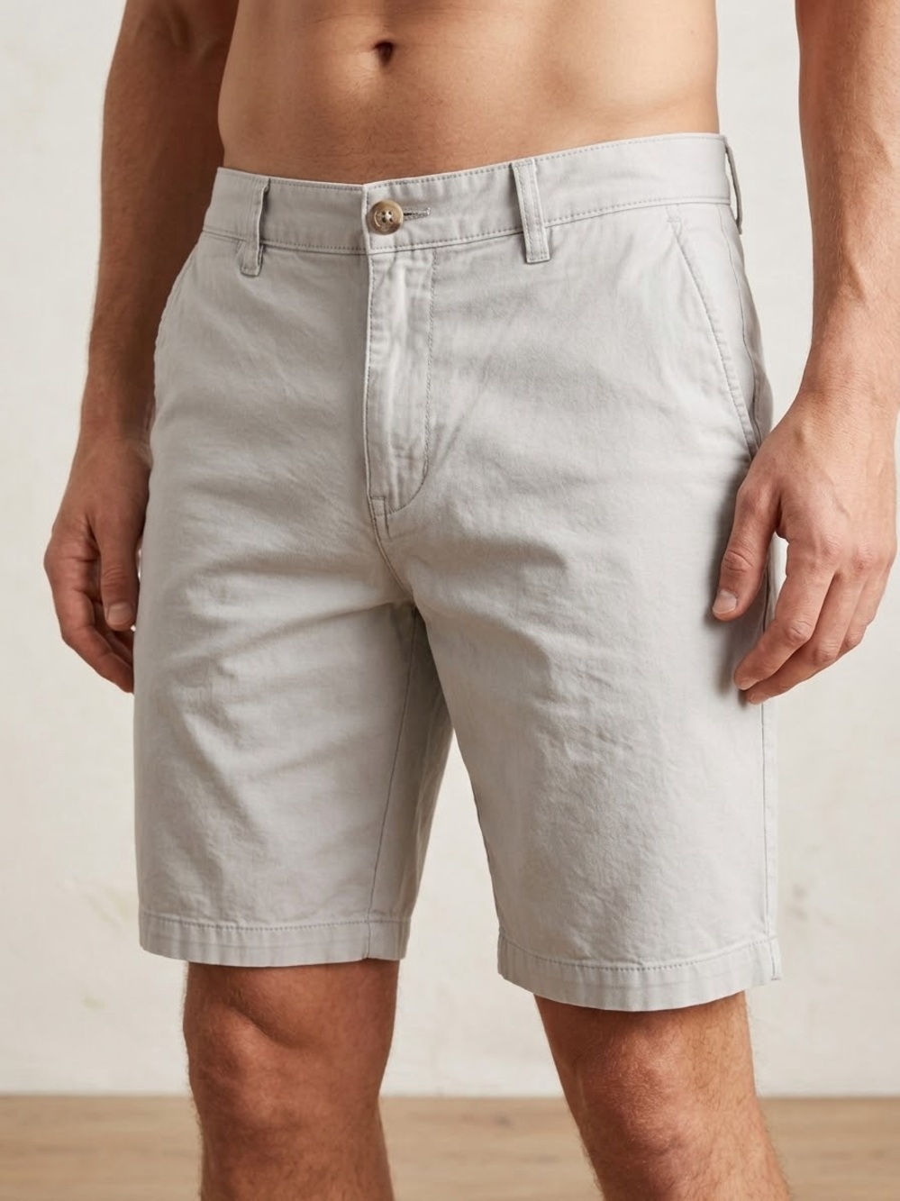 Goodfellow & Co Light Gray Flat‑Front Mens Shorts
